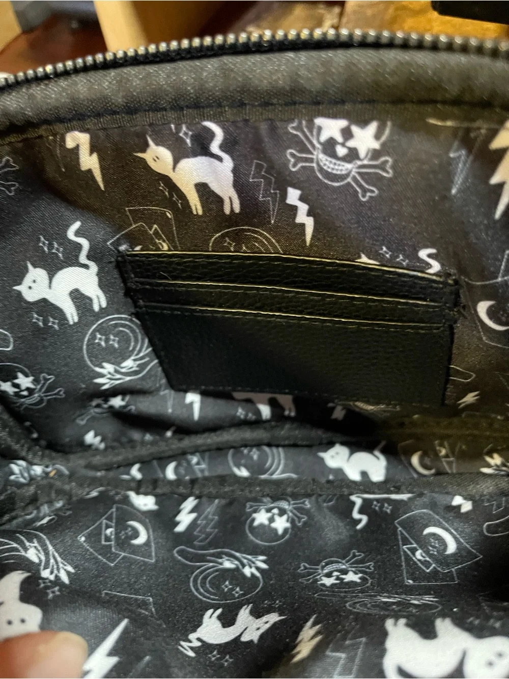 RadRev Edgy Crossbody in Black / Studded Batwing Scalloped Magnetic Flap